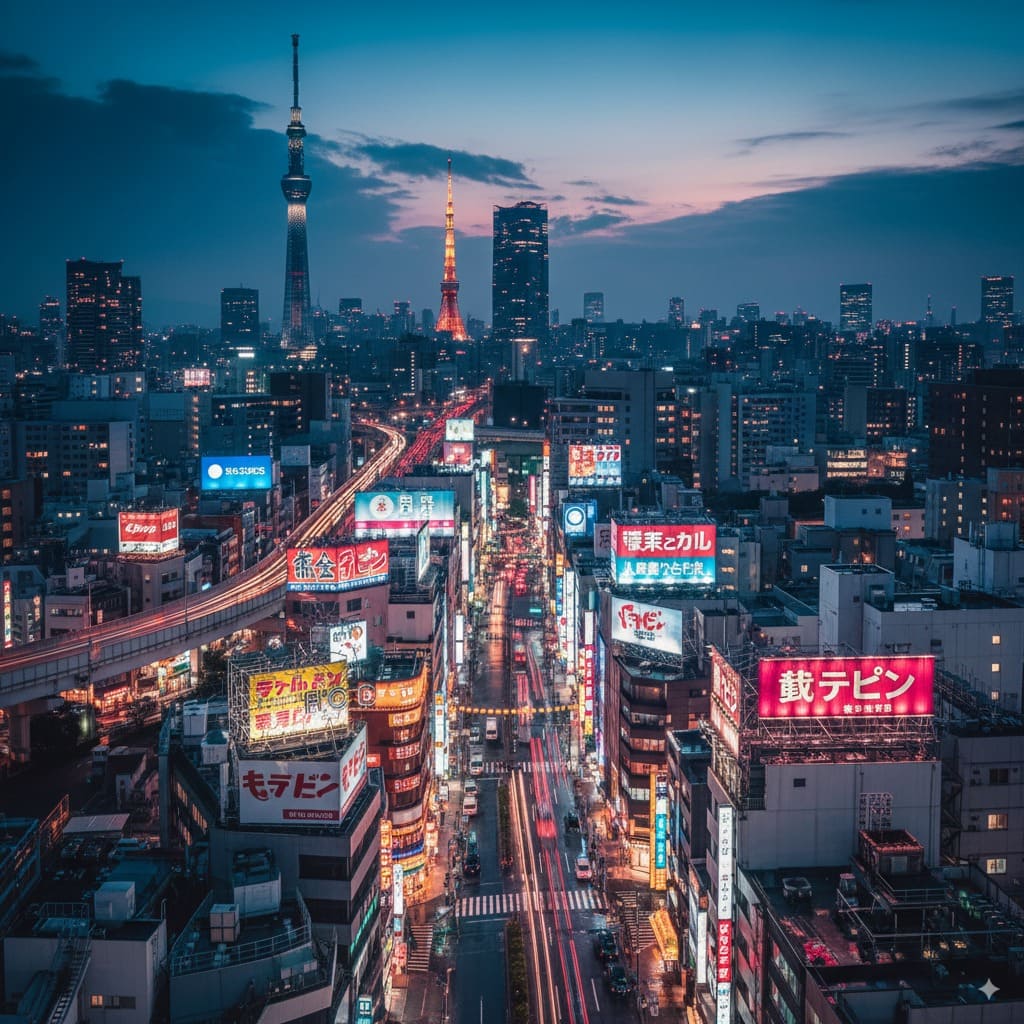 nano bananaで作成した東京の夜景