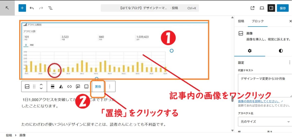 記事内の画像を置換