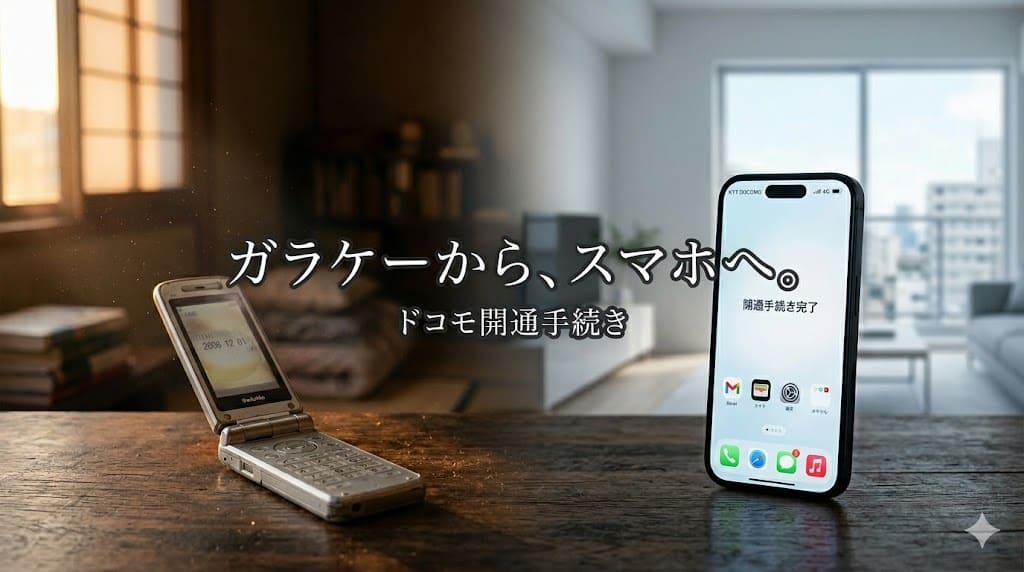 【ドコモ】ガラケーからスマホに変更後,「開通手続き」をオンラインでする手順